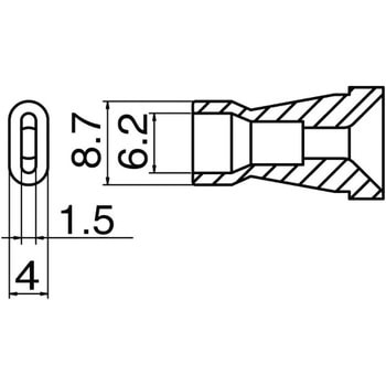 喷嘴尺寸：6.2 x 1.5 毫米HAKKO白光N60-09（10 件）